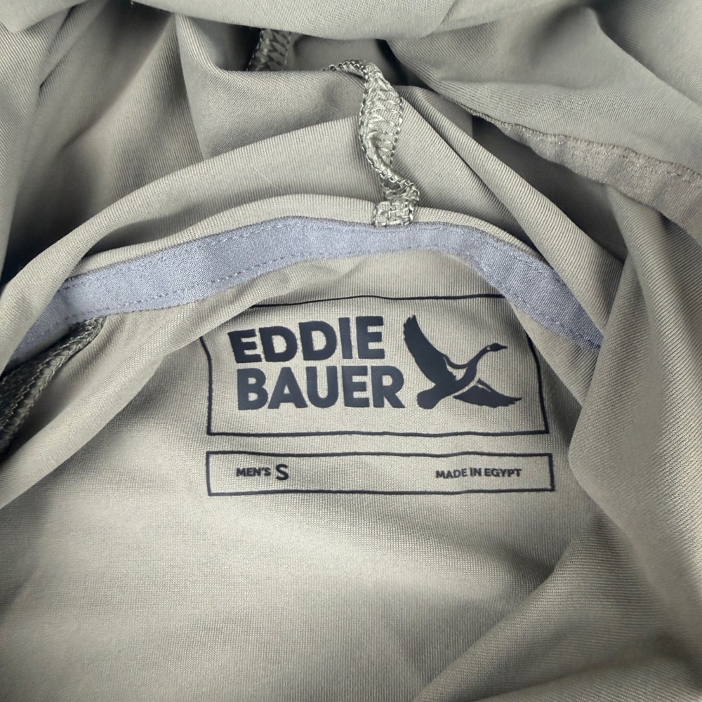 Eddie Bauer Solarfoil Hoodie Men's S Beige Sun Shirt Hiking UPF 50 Quick Dry - Picture 4 of 8